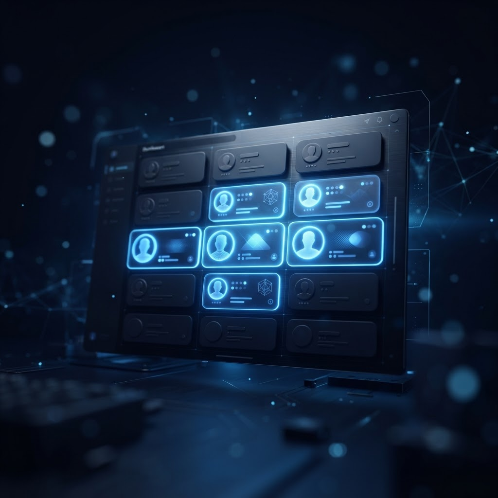 A list of dormant contacts lighting up with renewed interest on a dark dashboard